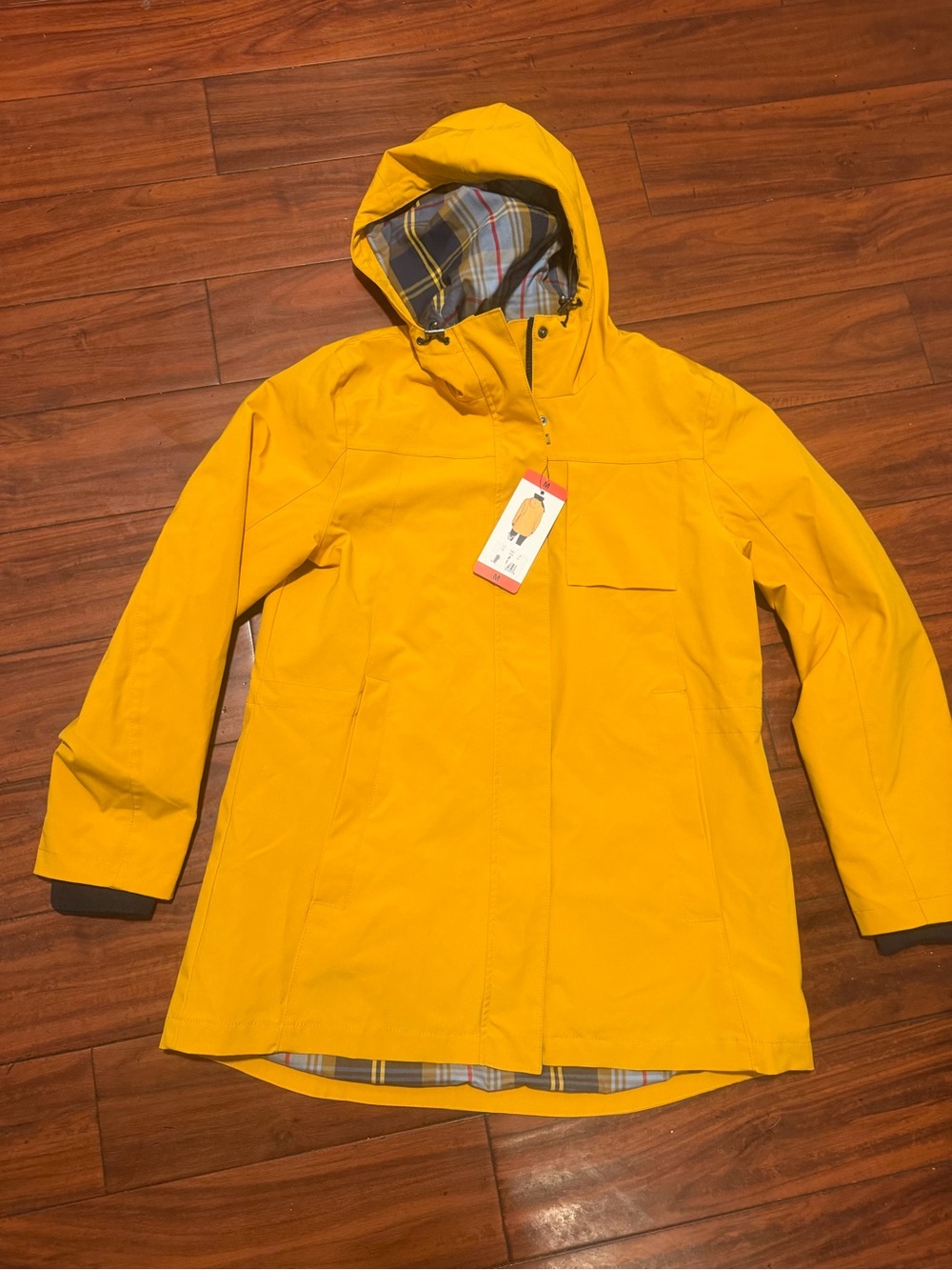 Pendleton Bright Yellow Hooded raincoat women’s sizes Medium